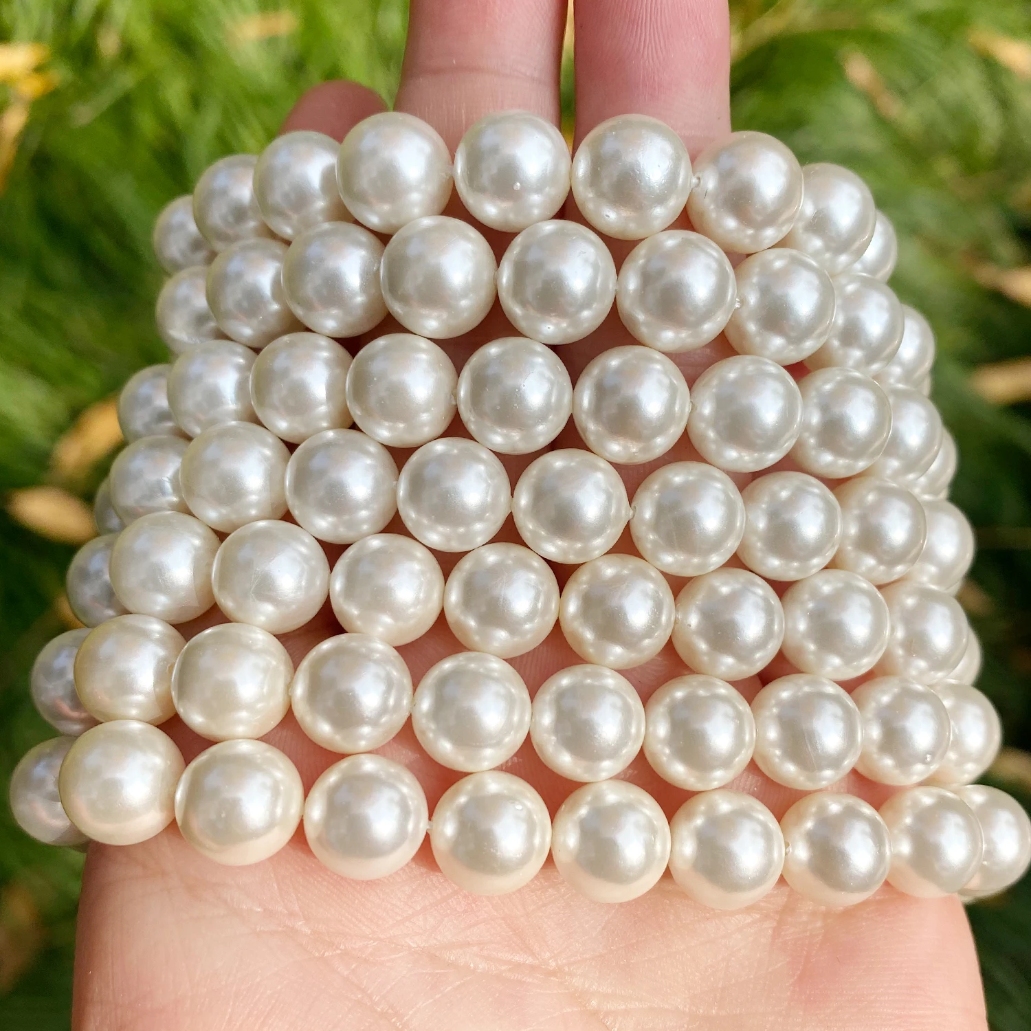 Natural White Shell Pearls Round Loose Beads for Jewelry Making DIY Bracelet Choker Necklace Accessories 2 3 4 6 8 10mm 15inch