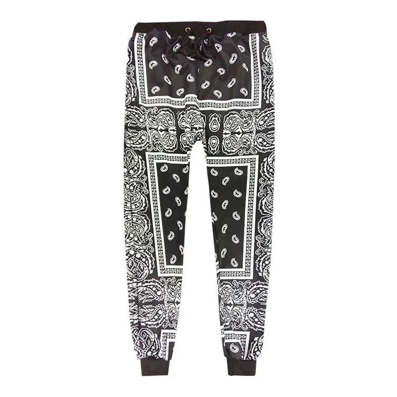 Fashion Print Elastic Pants Neutral Casual Sports Hip Hop Vintage Sweatpants Mid Waist Trousers Loose Harem Pants Plus Size