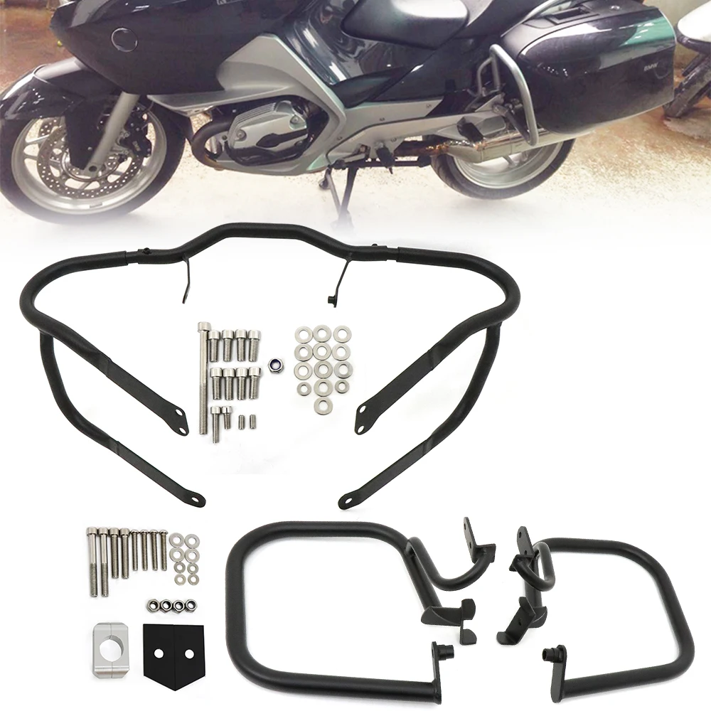 

For BMW R1200RT R 1200 RT 2004-2013 Motorcycle Front&Rear Engine Guard Highway Crash Bar Stunt Cage Bumper Fuel Tank Protector