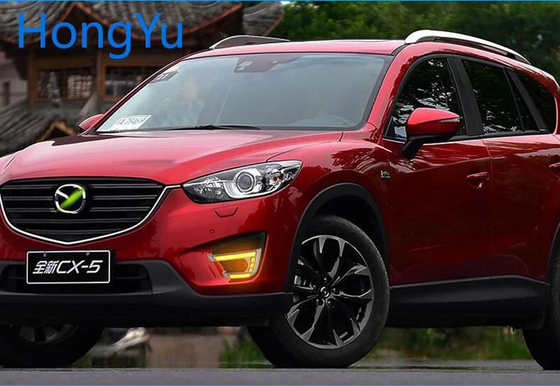 For Mazda CX-5 CX 5 CX5 2012 - 2016 With Yellow Turning Signal Function Waterproof Car DRL 12V LED Daytime Running Light