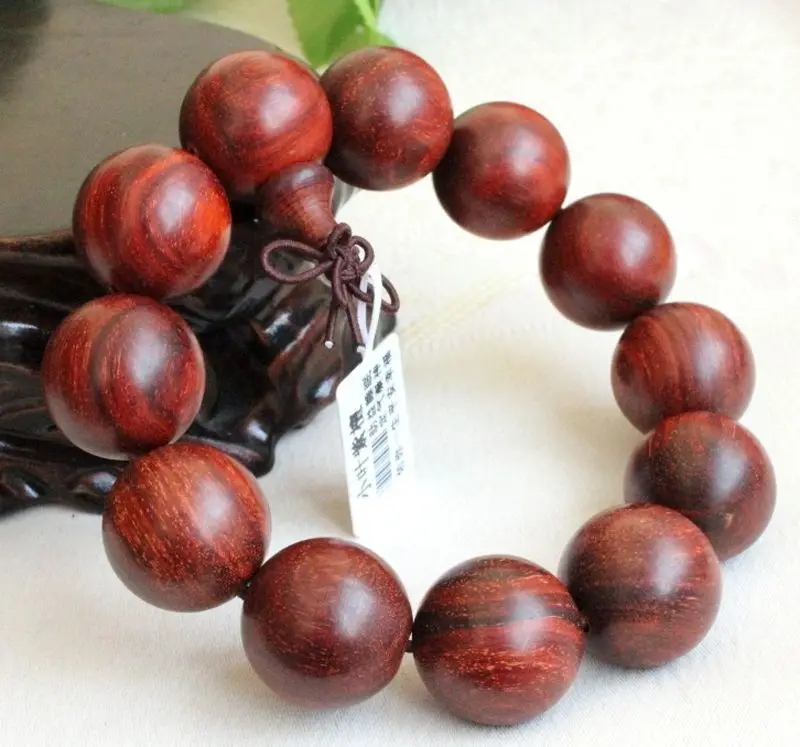 Good 20mm Lobular Red Sandalwood Beads Tibetan Buddhism Bracele