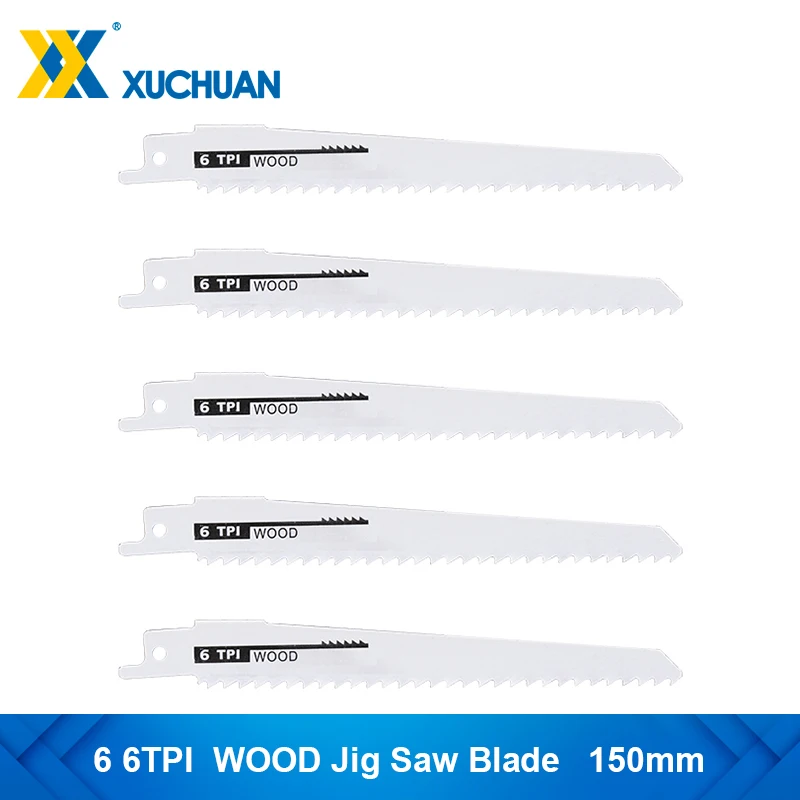 

Saber Blades 6" 6TPI WOOD Jig Saw Blade for Cutting Wood Plastic Pipe Metal Reciprocating Saw Blade