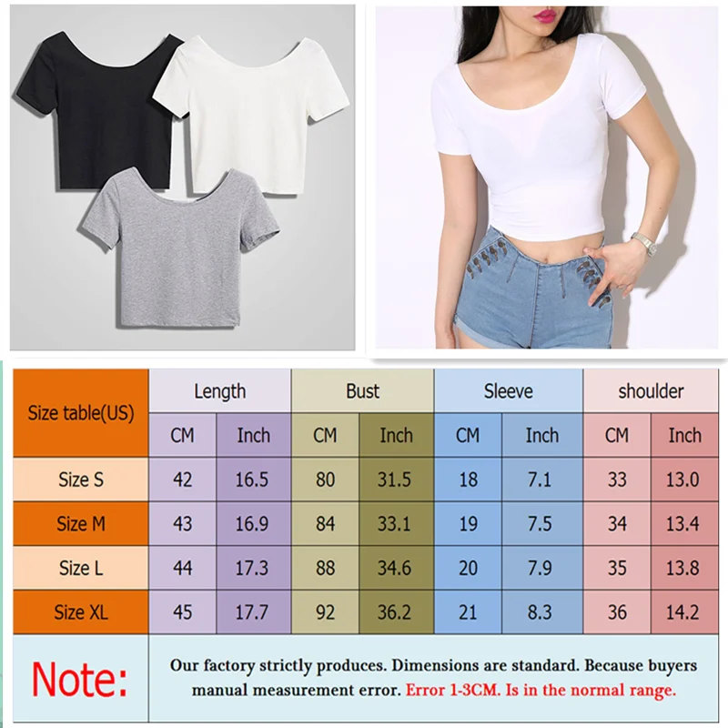 Women\'s Shirt White Tight Short Paragraph Navel T-shirt Female Collar Slim Sexy Short Sleeve Stitching T-shirt , dropshipping