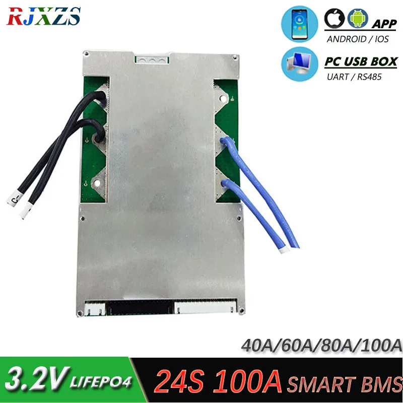 

24S 100A High Current Smart Board LiFePO4 BMS/PCM Battery Protection Board for 18650 Cell W/ Balance w/APP