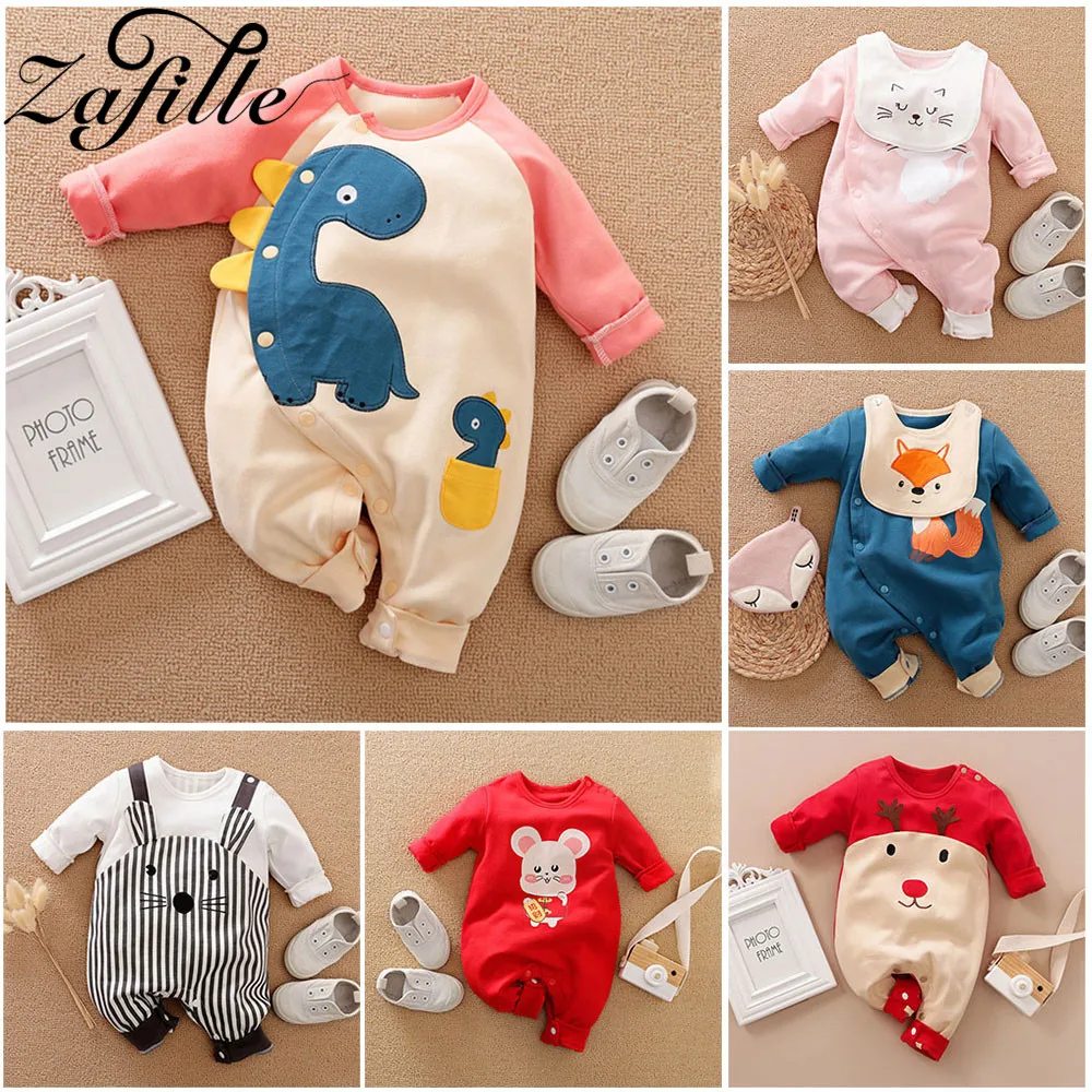 ZAFILLE Animals Newborn Baby's Rompers Cute Cartoon Crawlers For Kids Unisex Clothing Girls Overalls For Children's Jumpsuits