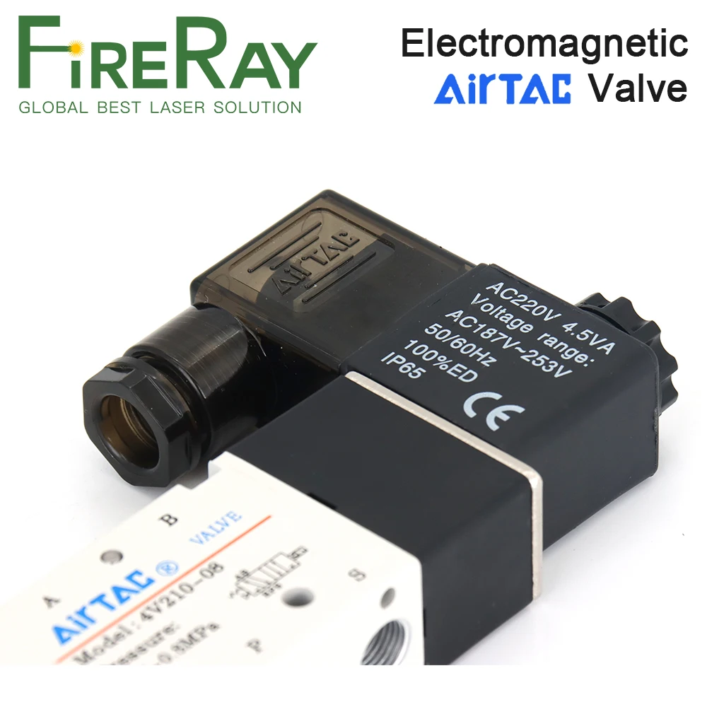 FireRay AirTac هوائي صمام الملف اللولبي الكهربائي 5Way 2 موقف التحكم الهواء الغاز المغناطيسي صمام 4V210-08 12 فولت-220 فولت لفائف فولت