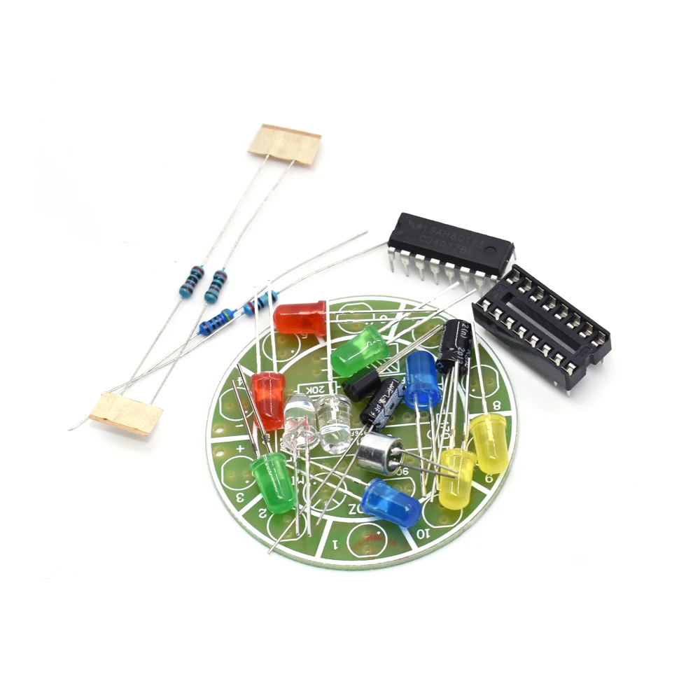 CD4017 colorful voice control rotating LED light kit electronic manufacturing diy kit spare parts student Laboratory