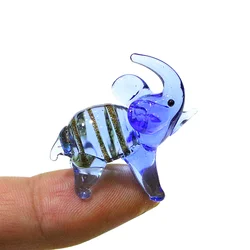 Cute Handmade Glass Elephant Mini Figurine Ornaments Japan Style Tiny Cartoon Animal Statue Home Fairy Garden Decor Accessories