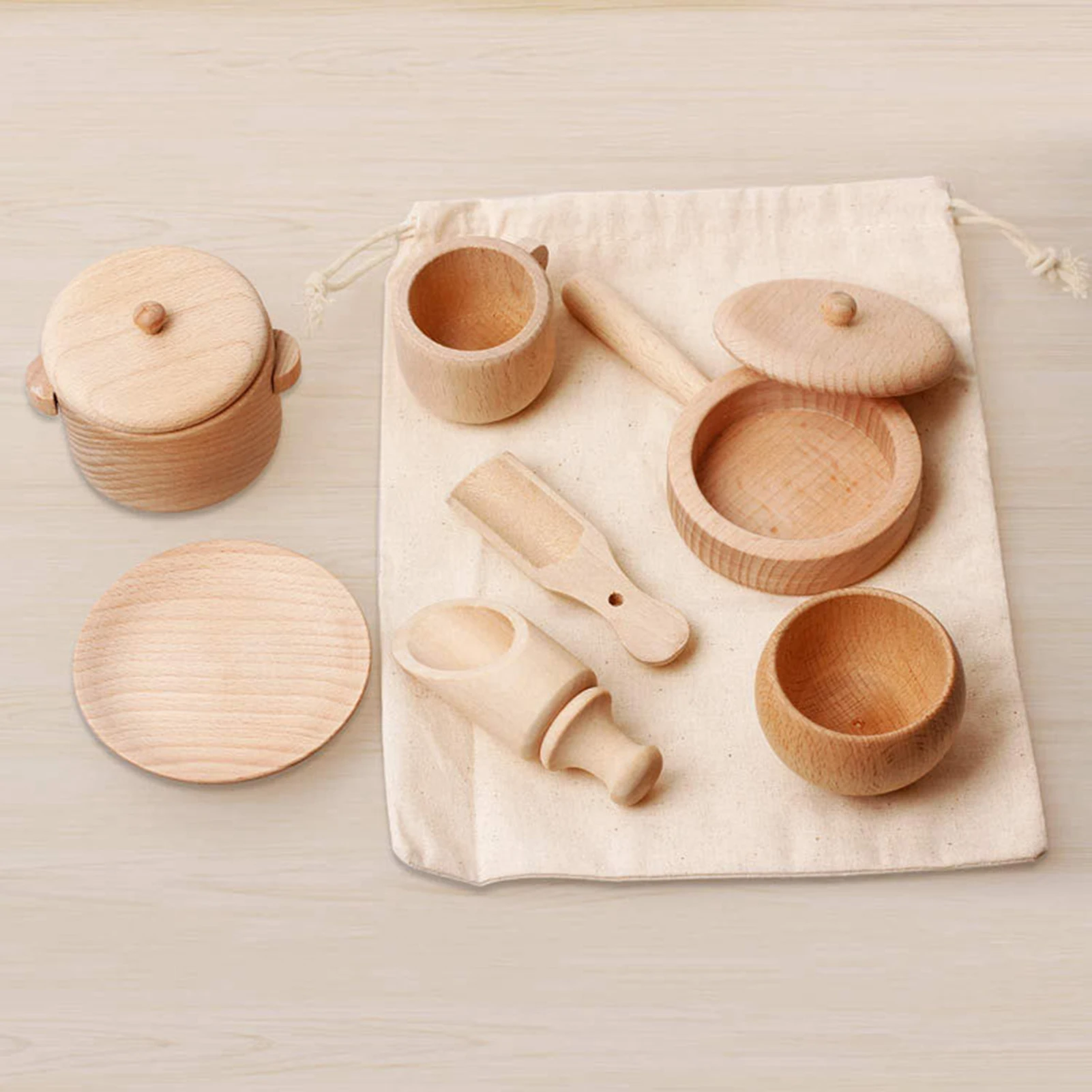 Wooden Sensory Bin Tools For Motor Skills Toys Set For Toddlers Montessori Toys Wooden Dish Toys Mini Wooden Scoops