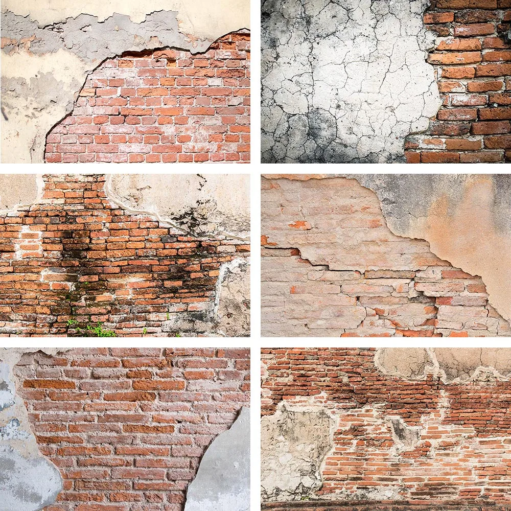 

Avezano Vintage Brick Wall Backdrop Cement Photography Background Decoration Baby Photoshoot Studio Photophone Props