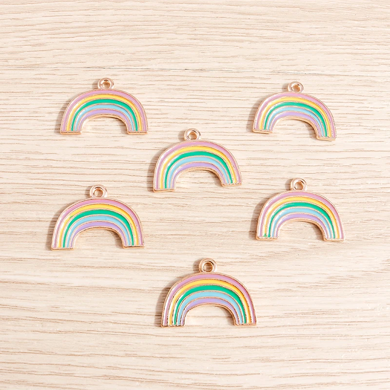 10 Stück niedliche, bunte Regenbogen-Anhänger aus Harz zum Basteln von Ohrringen, Halsketten, DIY-Schlüsselanhängern und Schmuckzubehör – Detail 15