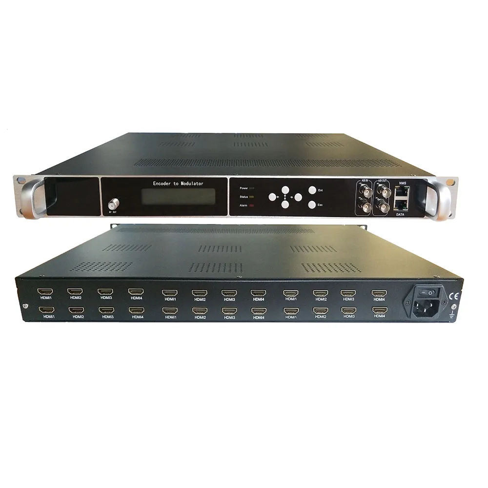 24-channel HD Encoding And Modulation Machine HDMI to RF (DVB-T / C / ATSC / ISDB / DTMB) / IP / ASI Hotel TV front end