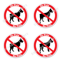 4X No Pet Dog Sign Shop Restaurant Sticker Decal Safety Sign Car Vinyl Reminder Sticker Warning Sticker Used In Public Places