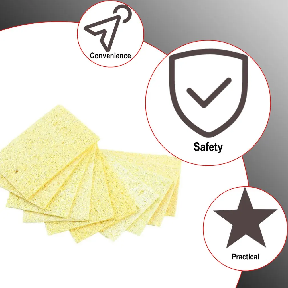 10 pçs/saco qualidade de alta temperatura resistente heatstable solda limpeza esponja amarela almofadas limpeza ferro solda
