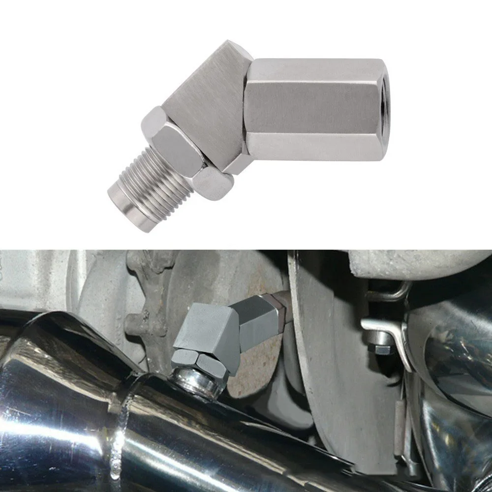 M18X1.5 Oxygen Sensor Extender 45 Degree CEL Check Engine Light Fix O2 Sensor Spacer With Catalytic Converter