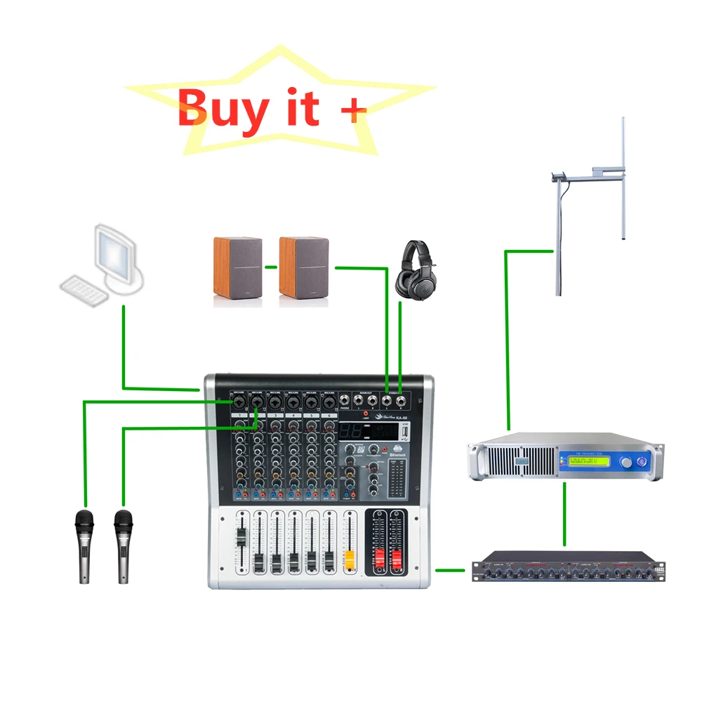 Garansi: 6 Tahun-YXHT Pemancar FM 1500W 1-Bay + 30 Meter Paket Lengkap untuk Stasiun Radio (total 10 Set Peralatan)