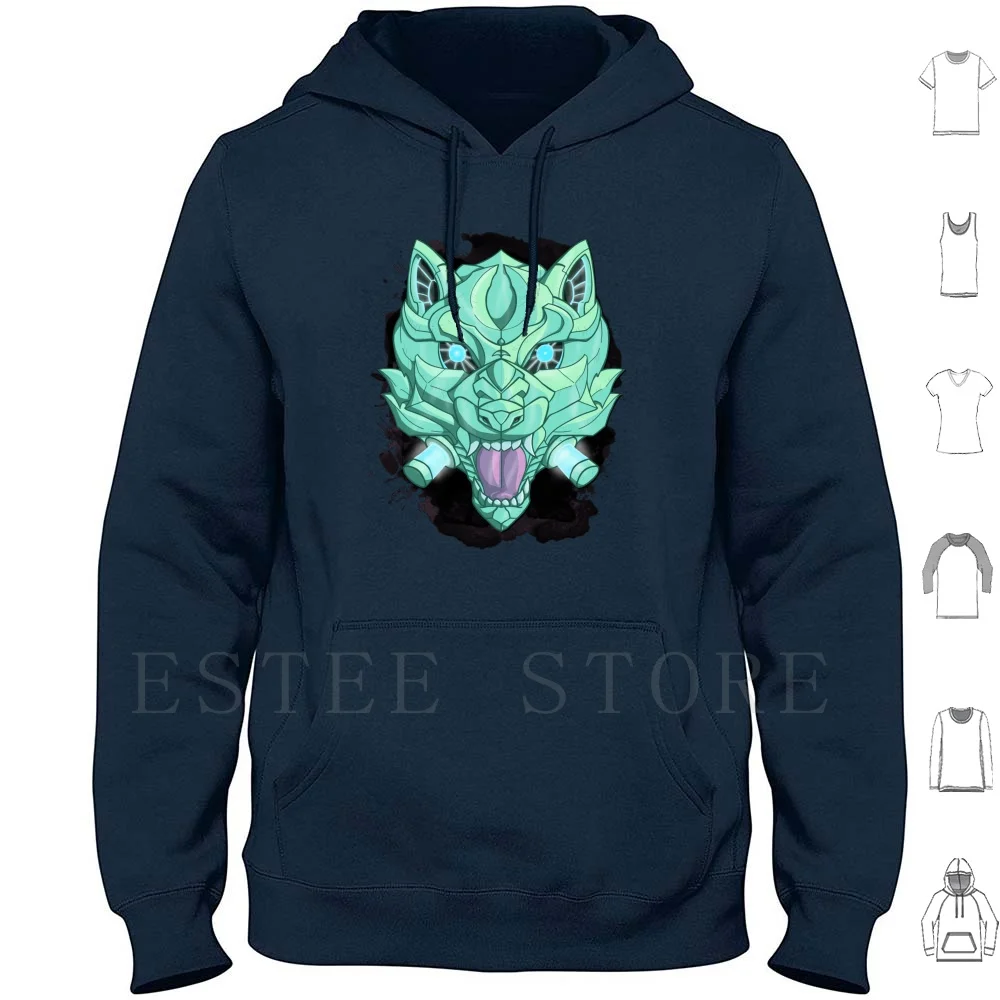 Metal Cyber Wolf Go! Hoodies Long Sleeve Metal Wolf Metal Wolf Alloy Cyborg Cybernetic Robot Timber Wolf Mecha Canine