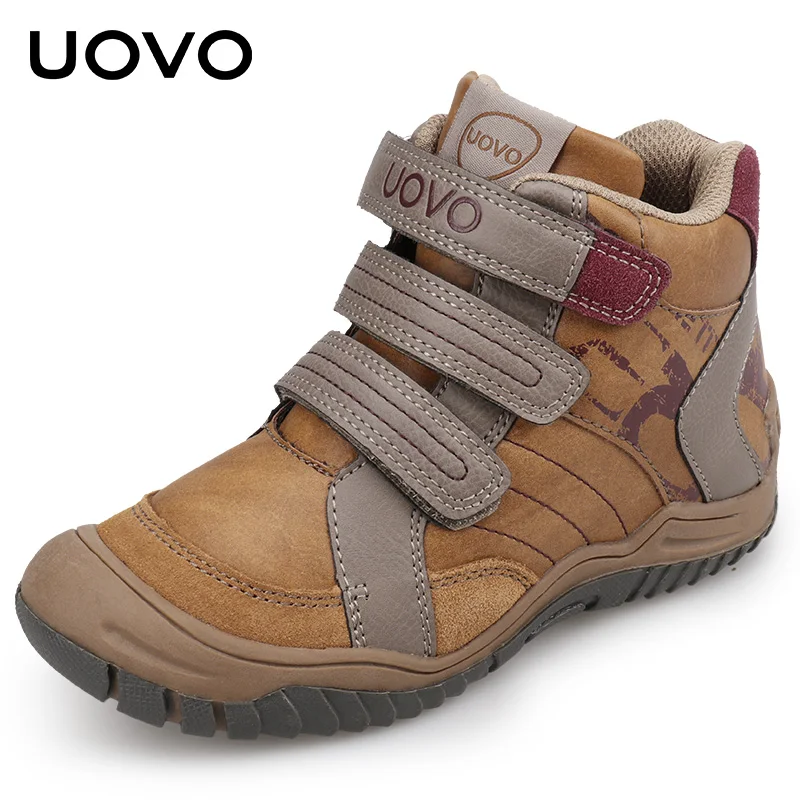 

UOVO Brand Mid-Calf Boys Shoes Kids Sport Shoes Outdoor Children Buckle Strap Design Casual Sneakers for Boys