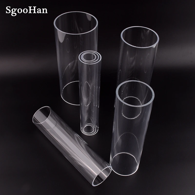 2pcs Length 20cm O.D 40~110mm Clear Plexiglass Acrylic Aquarium Fish Tank Tube Home DIY Filter Accessories Water Tank PMMA Pipe