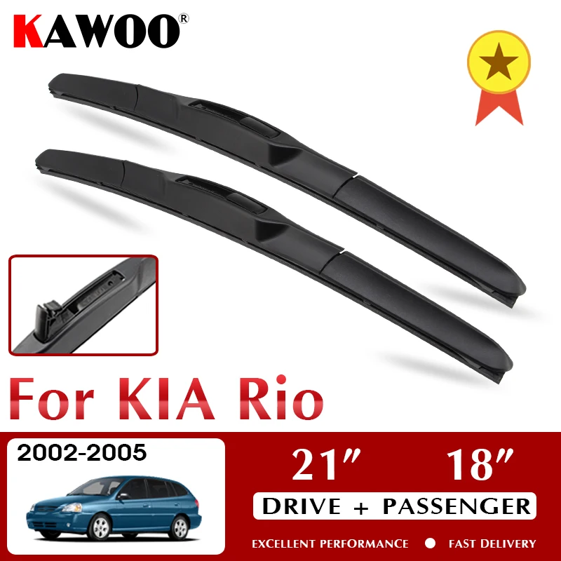 

KAWOO Wiper Front Car Wiper Blades For KIA Rio 2002-2005 Windshield Windscreen Front Window Accessories 21"+18" LHD RHD