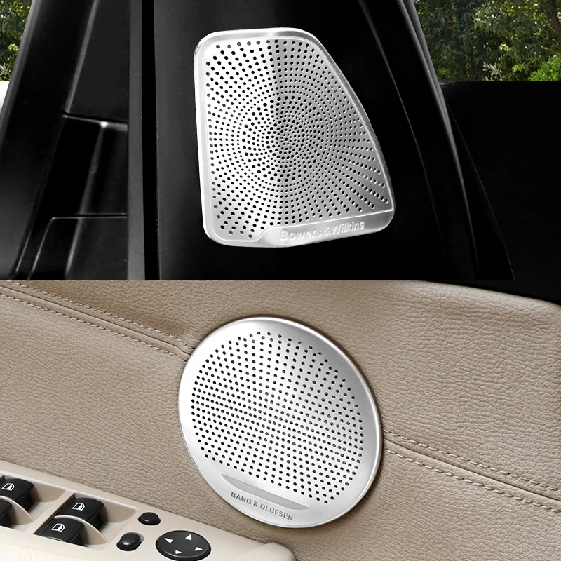 Car Styling Door Audio Speaker sequins Cover Trim sticker For BMW X5 X6 E70 E71 Stainless Steel Auto interior Accessories