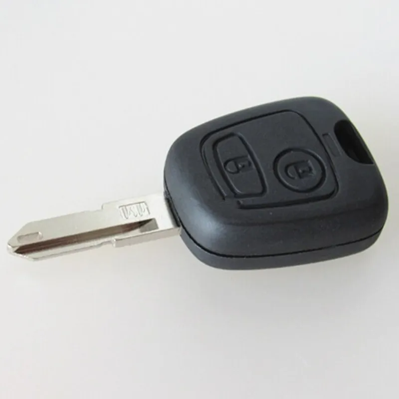 

DAKATU 10 шт., 2-кнопочный автомобильный брелок для Peugeot 206 207 Citroen C1 C2 C4 Ne73, незарезанный пустой лезвие, сменный чехол для дистанционного брелока
