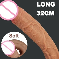 Huge Dildo Erotic Soft Double-layer Silicone Long Dildos Realistic Penis Suction Cup Dick Anal Orgasm Adult Sex Toys for Woman