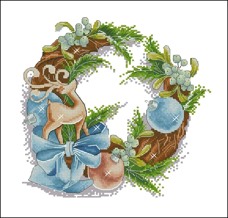 

Красивый зимний праздничный венок, высокое качество, наборы для вышивки крестом, 14CT, набор для шитья без печати, вышитое искусство, домашний декор ручной работы