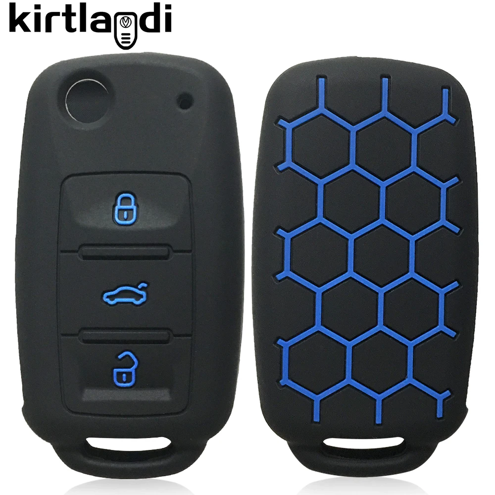 Silicone Key Case Cover for Skoda Octavia A5 Fabia for Volkswagen VW Polo Golf Caravelle Passat B5 3B Touran Keychain Holder Car