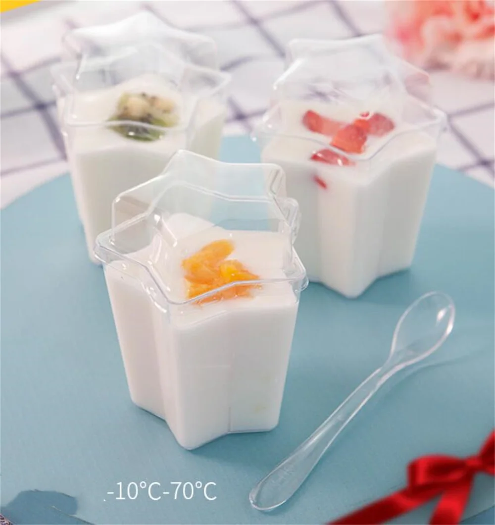 New 300pcs/lot 4.5oz Clear Plastic Ice Cream Bowls Dessert Cups Flower Reusable or Disposable Sundae Holder Parfaits Tumbler