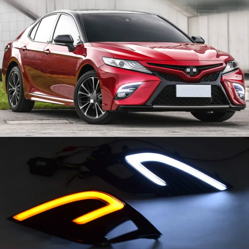 

Светодиодный дневный ходовой комплект DRL для Toyota Camry 2018 2019, указатель поворота, противотуманный светильник, проводка