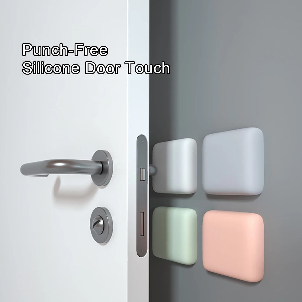 Silicone Door Handle Bumpers Self Adhesive Deurstopper  Protection Porte Pad Mute Stikcer Wall Mat Door Stopper Protector Pad