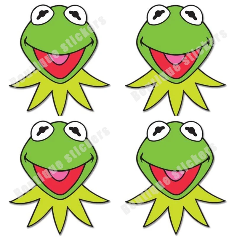 

4X KERMIT Muppets Jim Henson Vynil Car Sticker Decal Cartoon Anime Sticker Hot Sale Waterproof Sticker Car Racing Piano Guitar