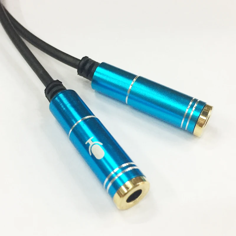 Cable de Audio metálico de 3,5mm para auriculares Y micrófono, cable auxiliar de 3,5mm para auriculares de un minuto, dos cables de Audio de gama alta de 3,5mm