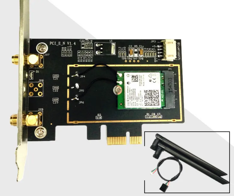 Suitable for Intel 9260AC 8265AC 7260AC Desktop Gigabit PCI-E Network Card Game Network Card 5.0 Bluetooth-compatible