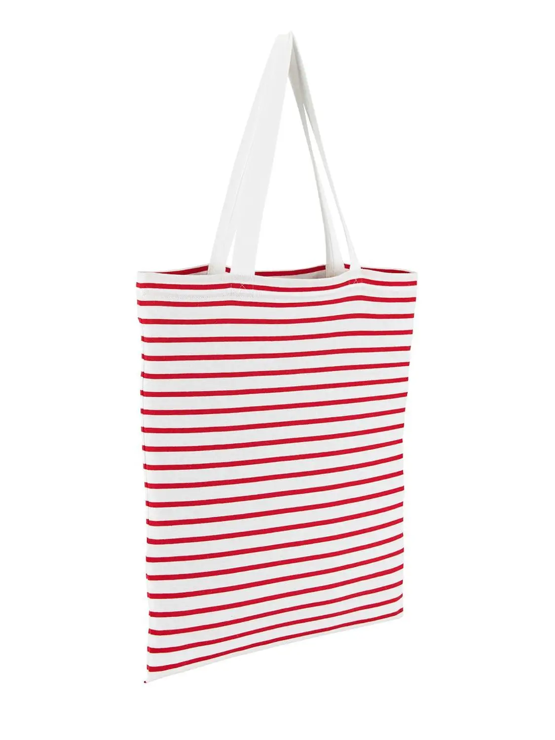 Bolsa De Compra Modelo Luna Rayada Blanco / Rojo