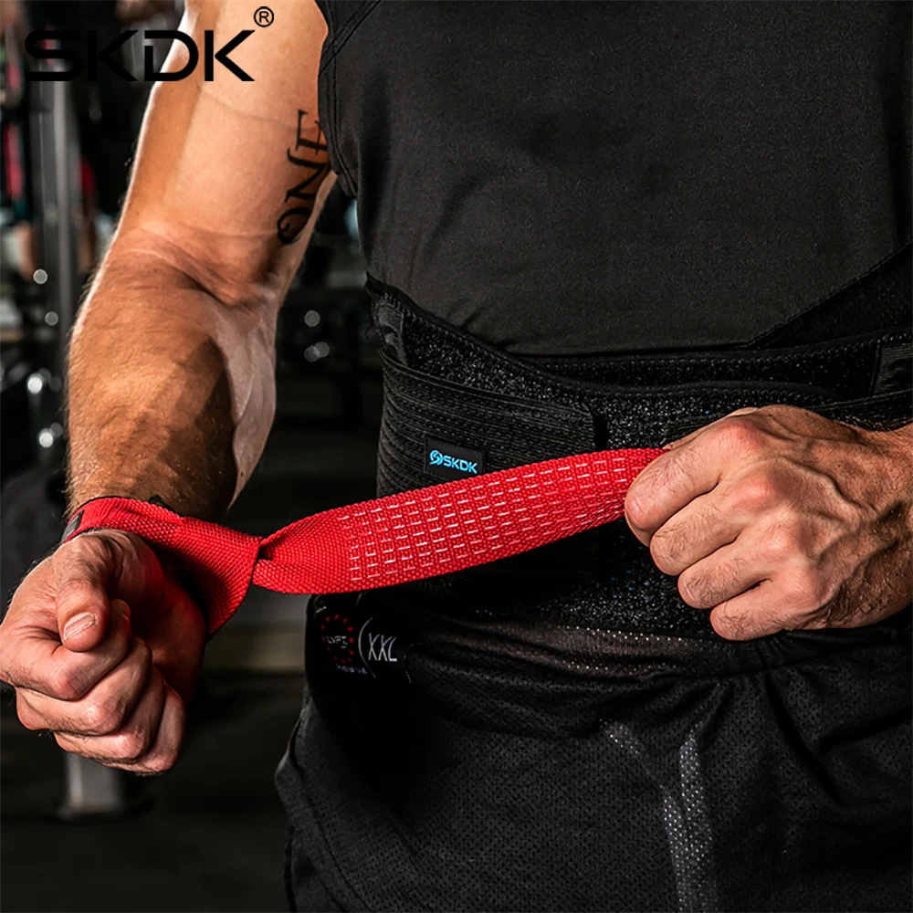 SKDK muñequeras de seguridad antideslizantes para gimnasio, correas de muñeca para levantamiento de pesas, soporte para Crossfit, empuñaduras de