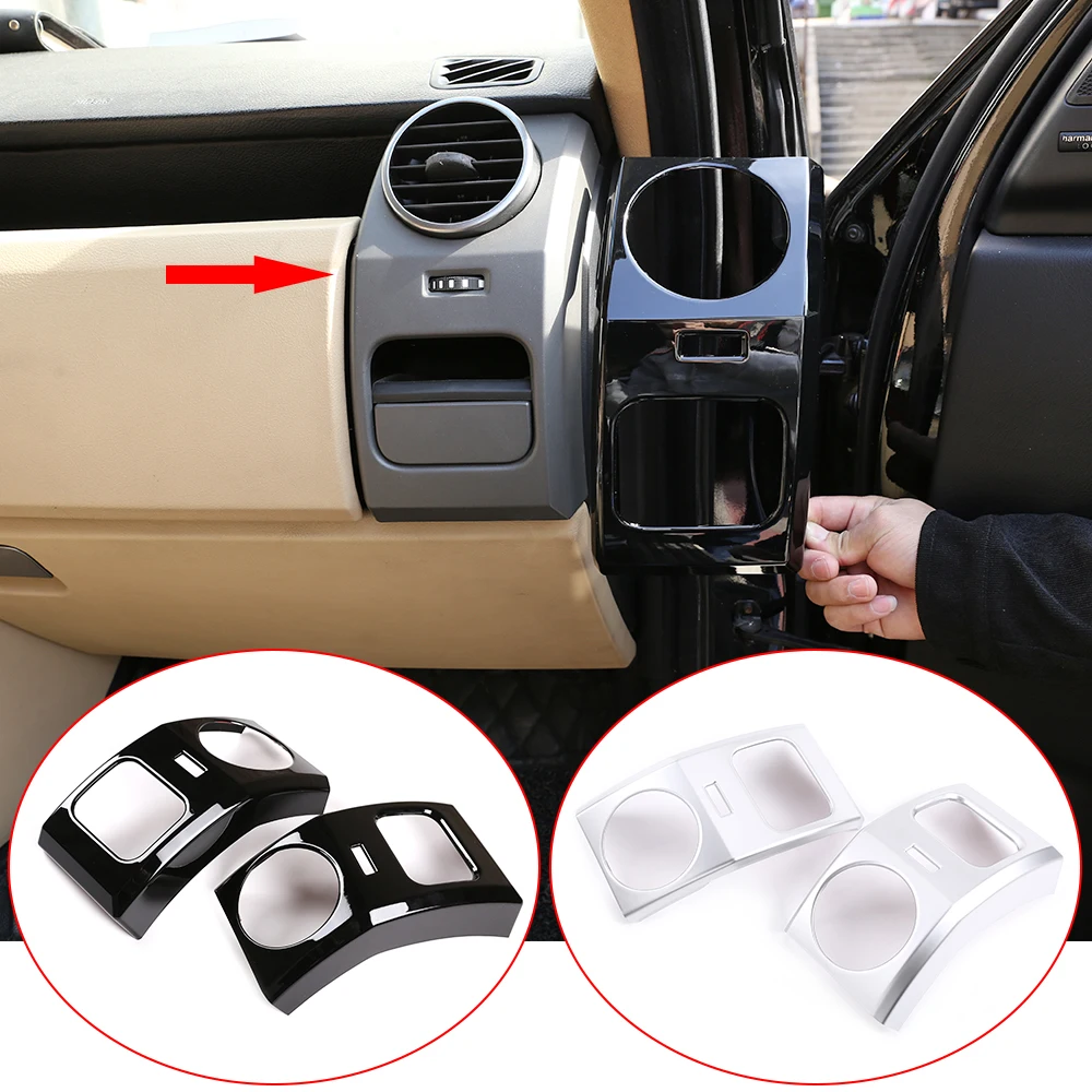 

Black Car Console Side Air Conditioning Vent Outlet Cover Trim ABS Chrome for Land rover Discovery 3 LR3 2004-2009 Car Accessory