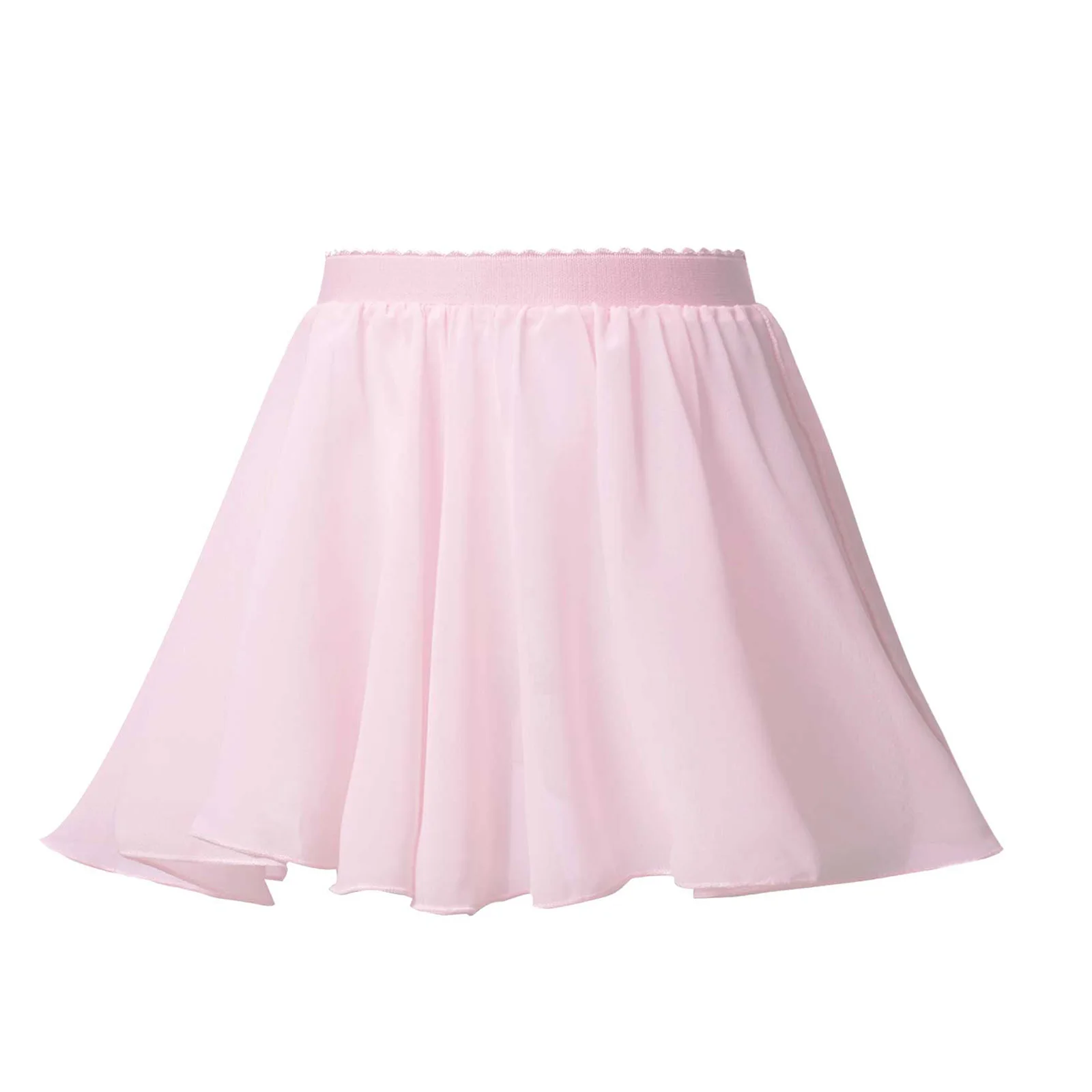 Kids Girl Stylish Ballet Dancewear Skirts Elastic Waistband Solid Color Chiffon Veil Skirt Professional Ballerina Dance Costume