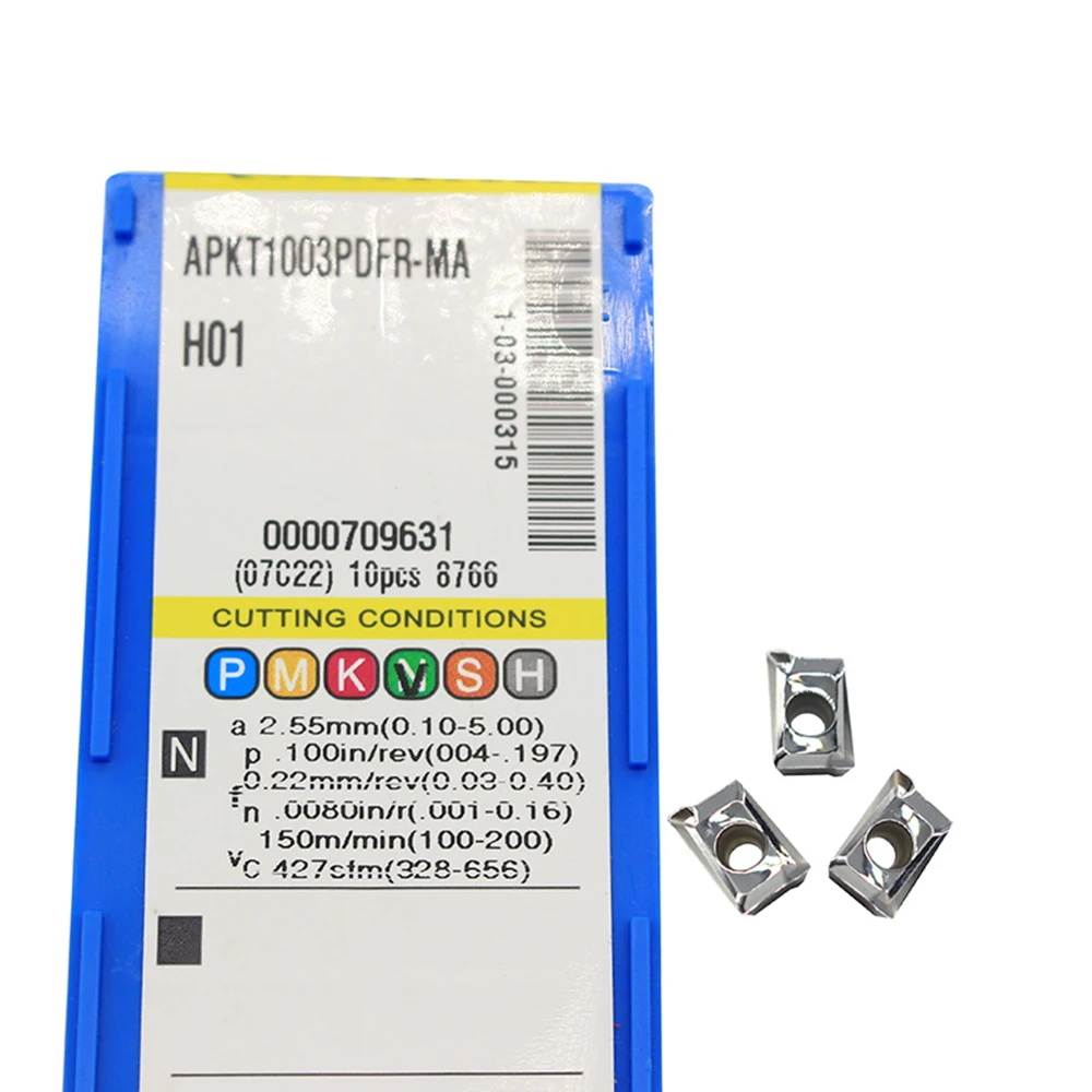 10PCS APKT1003PDFR MA H01 Carbide Chèn APKT1003 PDFR Nhôm Blade CNC Biến Chèn Máy Tiện Dụng Cụ Phụ Kiện