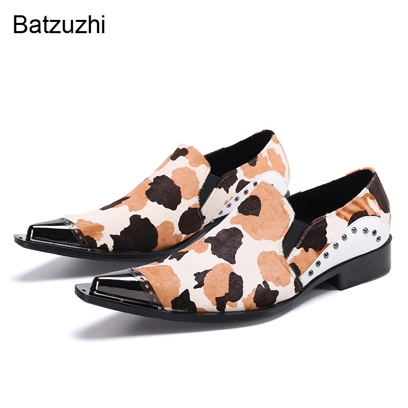 

Batzuzhi Italian Type Men's Shoes Pointed Toe Formal Leather Dress Shoes Men Slip on Handsome Party and Wedding Zapatos Hombre