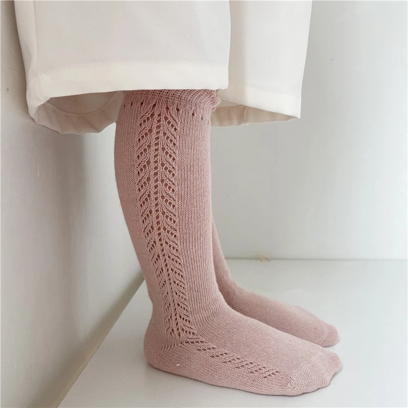 New Fashion Kids Knee High Socks Baby Boys Girls Cotton Mesh Breathable Soft Socks Children Long Socks Suit For 0-8 Years