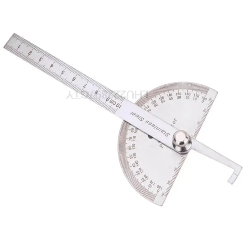 1 Pc Angle Ruler 180 Degree Protractor Metal Angle Finder Goniometer Stainless Steel Woodworking Tools Rotary Measuring Ruler