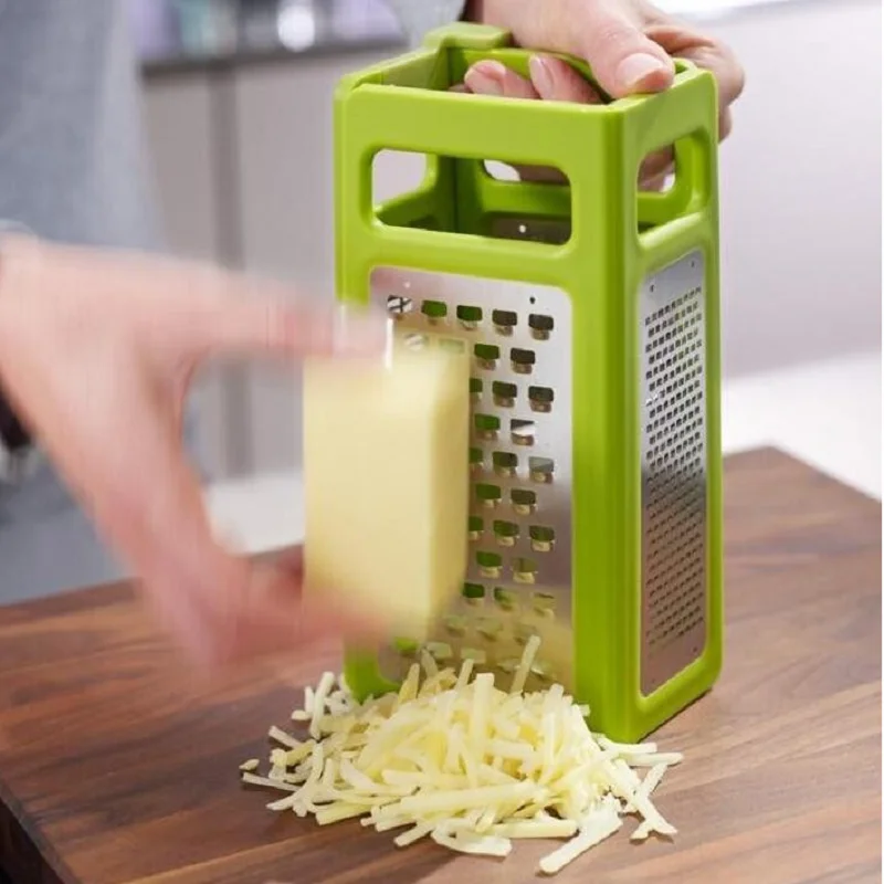 Kitchen Steel Folding Grater Cheese Lemon Grater Easy Storage Four Blades