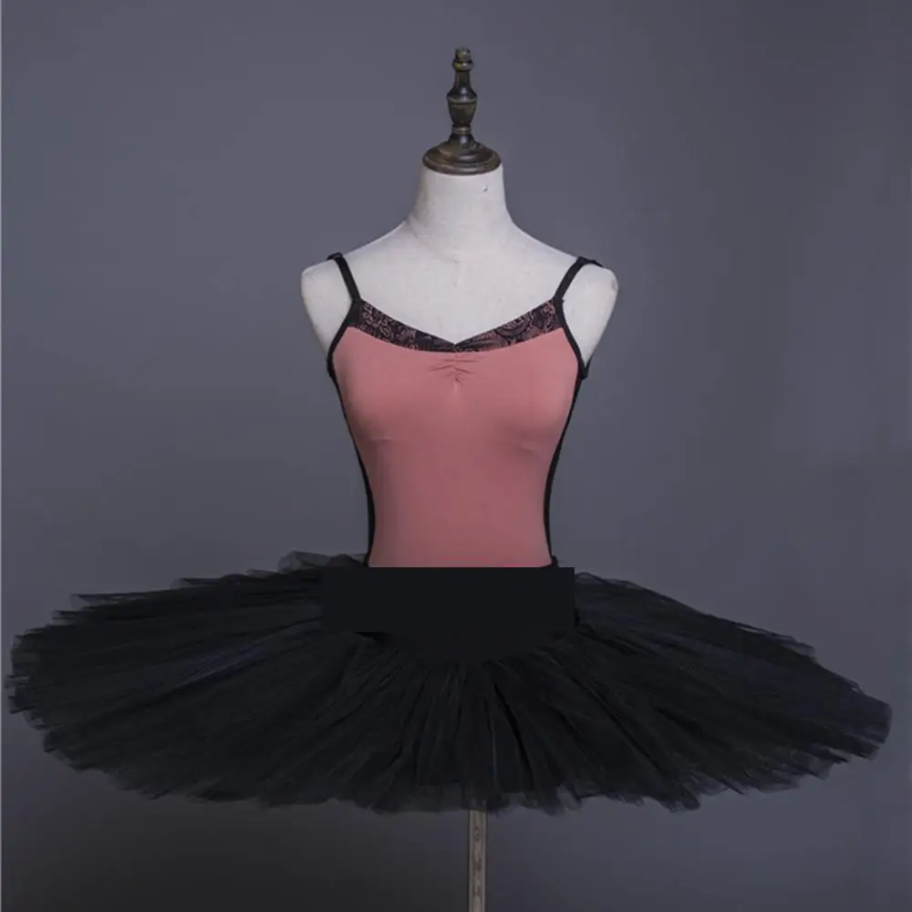 Professional บัลเล่ต์ Tutus ผู้ใหญ่เด็กแข็งแพนเค้กครึ่งบัลเล่ต์ Tutu หญิงปฏิบัติ Tutu กระโปรงเด็กสีขาว Platter Tutu 6ชั้น