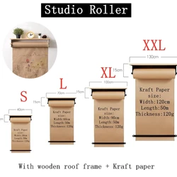 Studio Roller DIY Kraft Paper Studio Wall Mounted Roller Wall Mount Kraft Paper Holder Art Easel Note Taking Roller for Kids