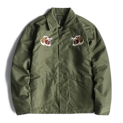 2020 Japanese Retro High-end Tiger Head Embroidered Jacket Men's Fleece Waterproof Windproof Assault Jacket Baseball Jacket