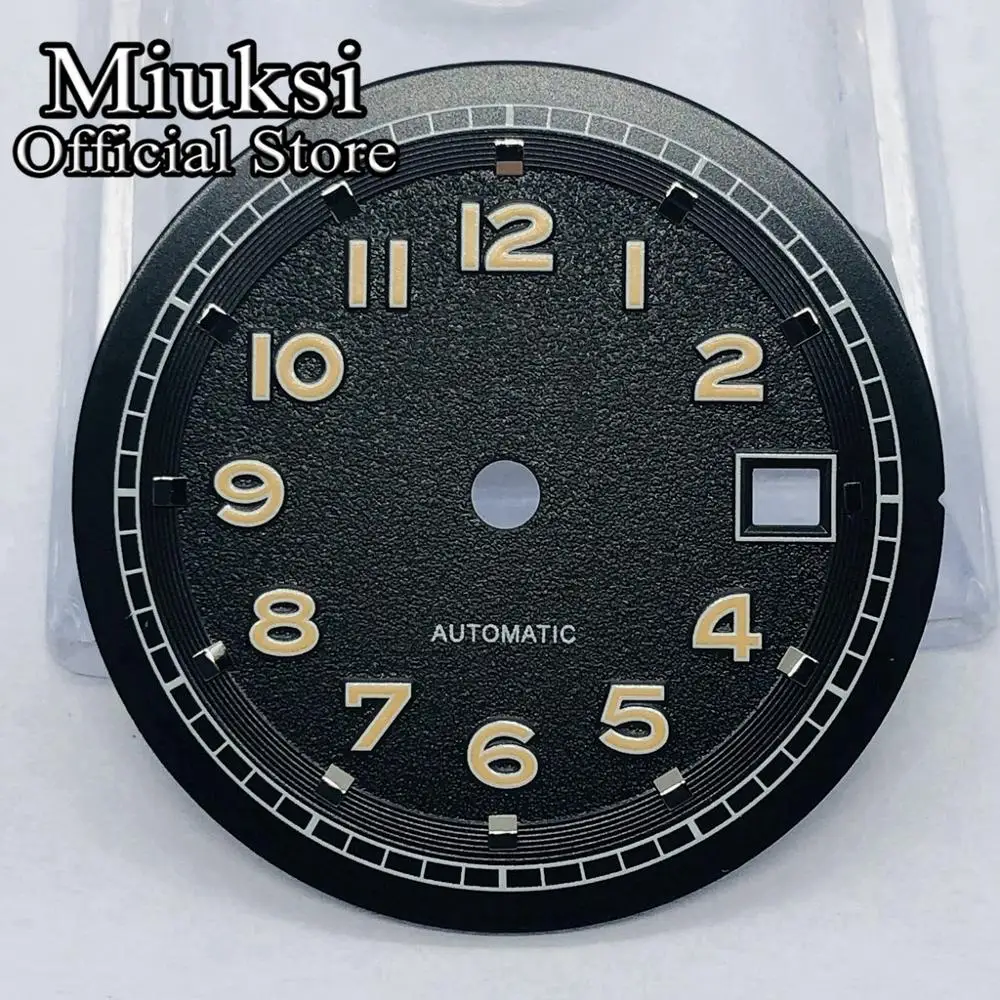 Miuksi 31.5mm sterile dial luminous watch dial fit ETA 2836 2824 Mingzhu DG2813 3804 Miyota 8205 8215 821A Seagull 1612 movement