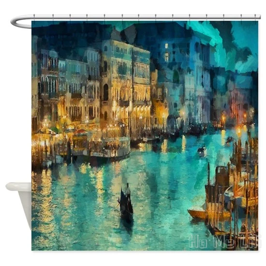 Venice Painting Shower Curtain Waterproof Fabric Bathroom Partition Accessories