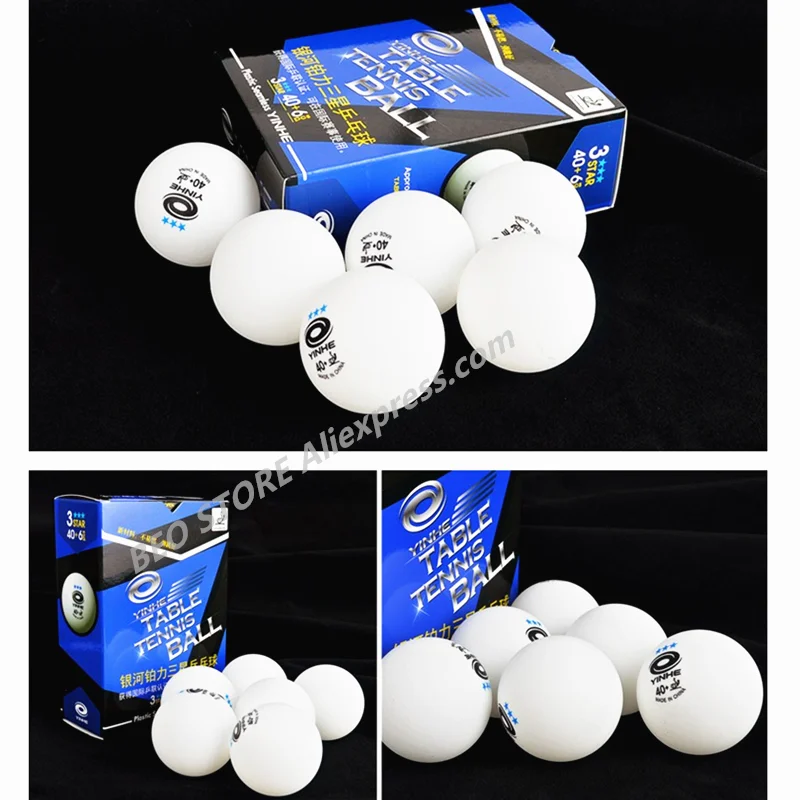 YINHE Galaxy 3-Star Seamless Table Tennis Balls Plastic 40+ ITTF Approved White Poly Ping Pong Balls